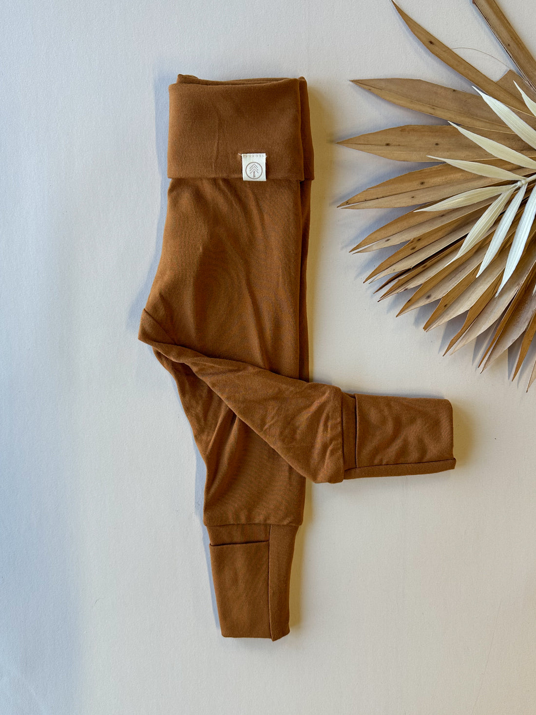 Fold Over Footie Leggings | Ginger | Luxury Bamboo