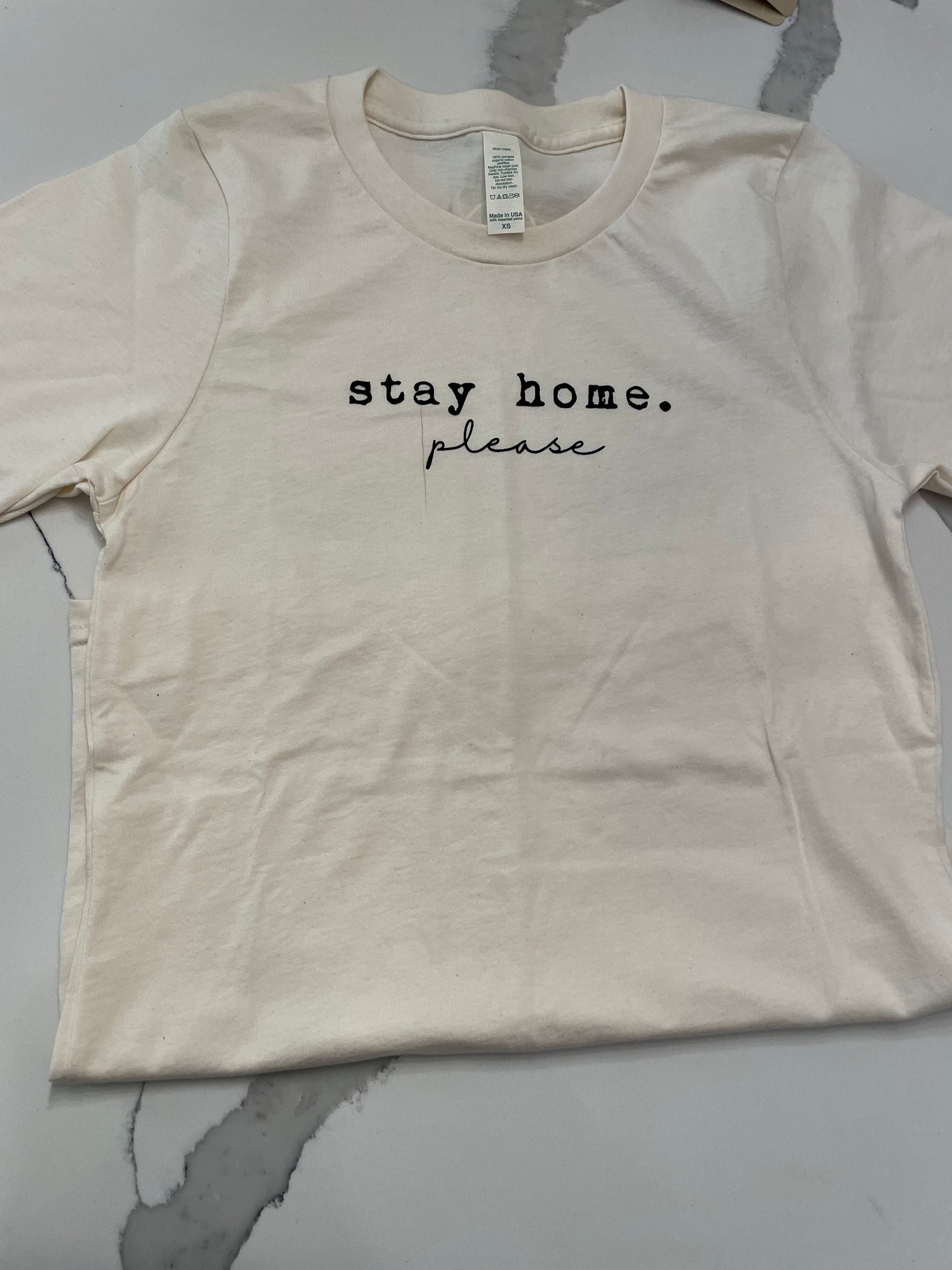 Imperfect #203 - Stay Home Please Adult Tee (XS) - Tenth & Pine - 