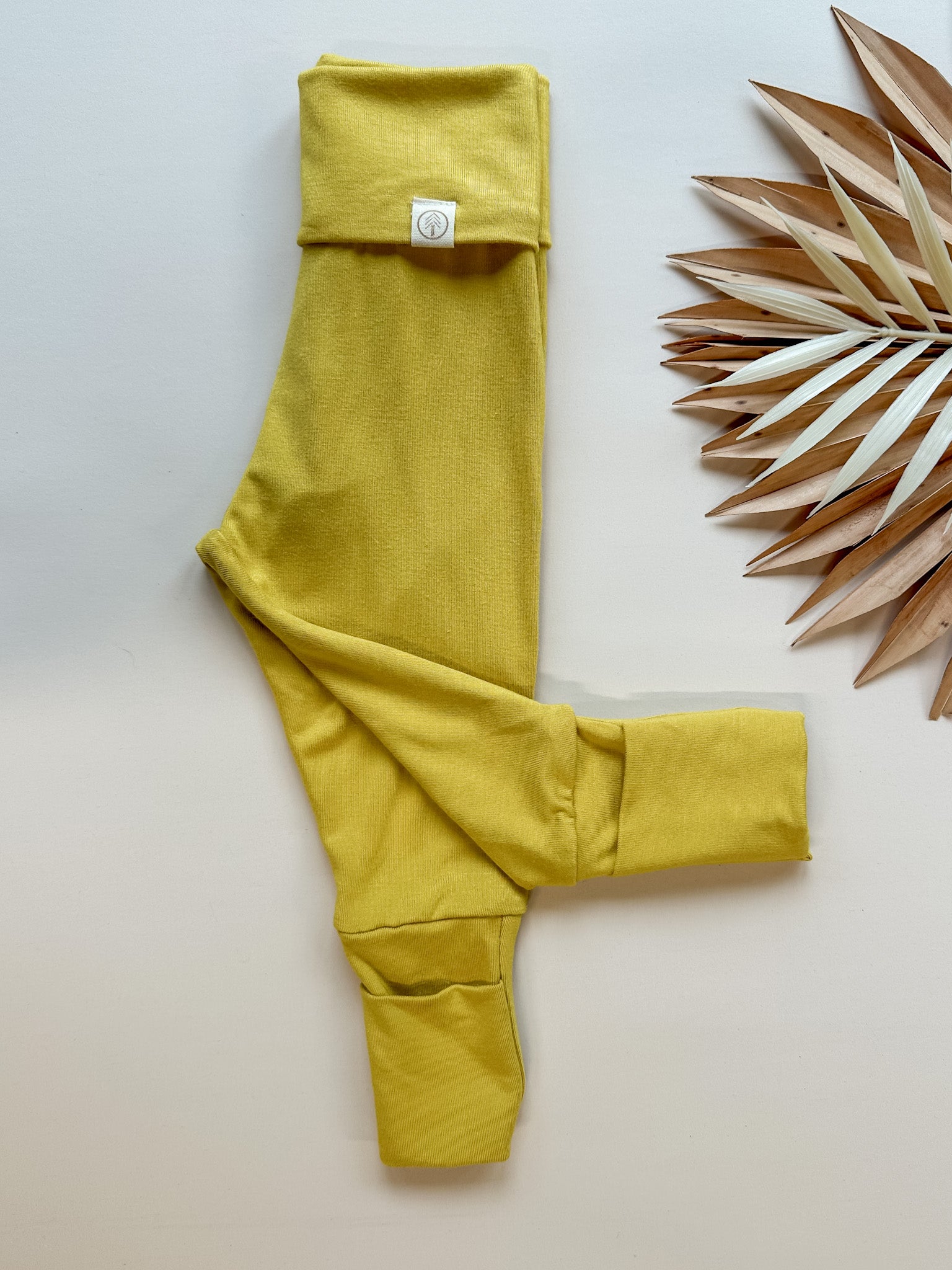 Fold Over Footie Leggings | Marigold | Luxury Bamboo