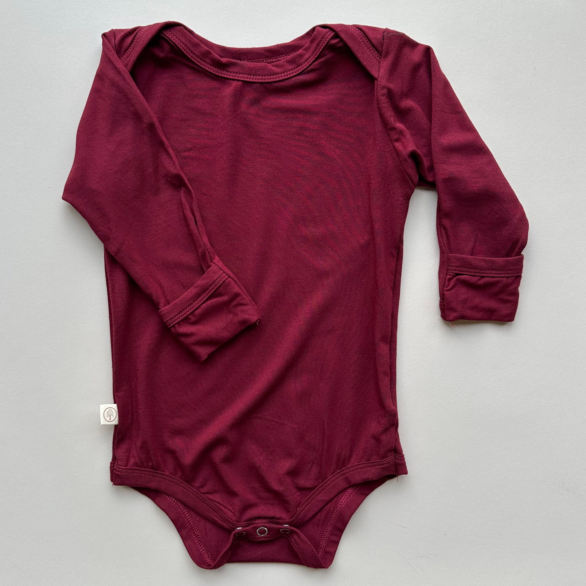 Baby Bodysuit with Mittens | Luxury Bamboo | Merlot