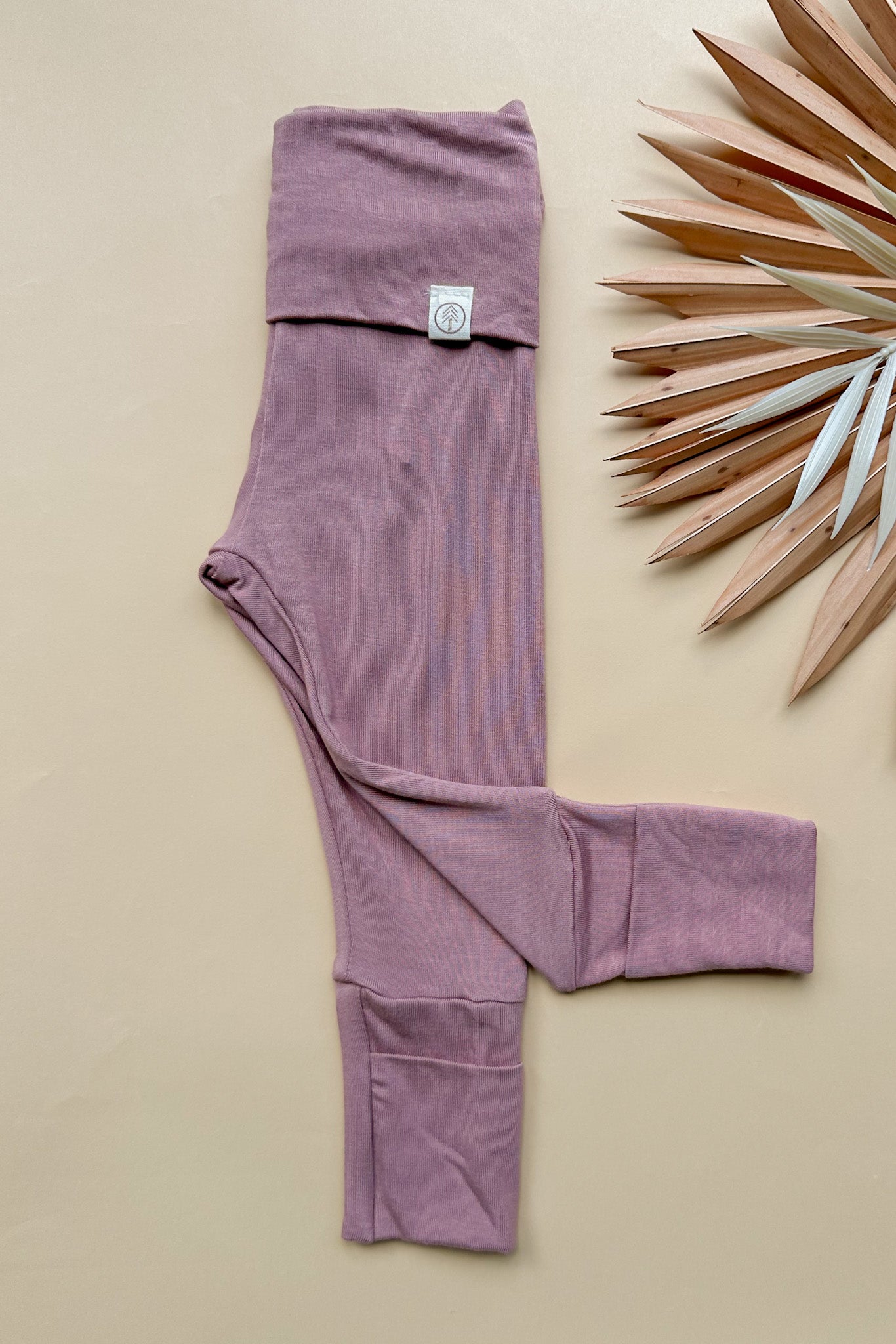 Fold Over Footie Baby Bamboo Leggings - Blush