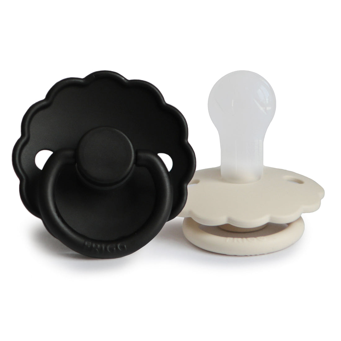 FRIGG Daisy Silicone Pacifier 2 - Pack - Tenth &amp; Pine - FRIGG PACIFIERS - 0 - 6 months - Jet Black/Cream