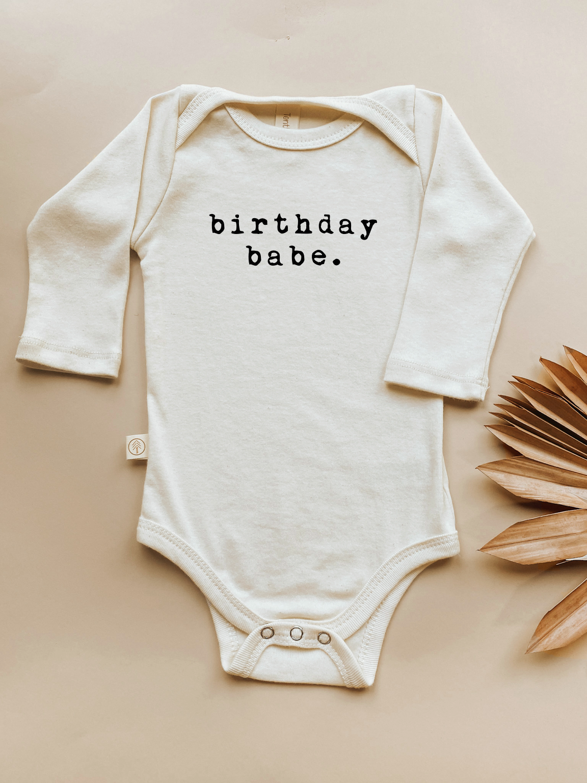 Baby birthday babe. Long - Sleeve Organic Cotton Bodysuit - Tenth &amp; Pine - Bodysuits - 0 - 3 M