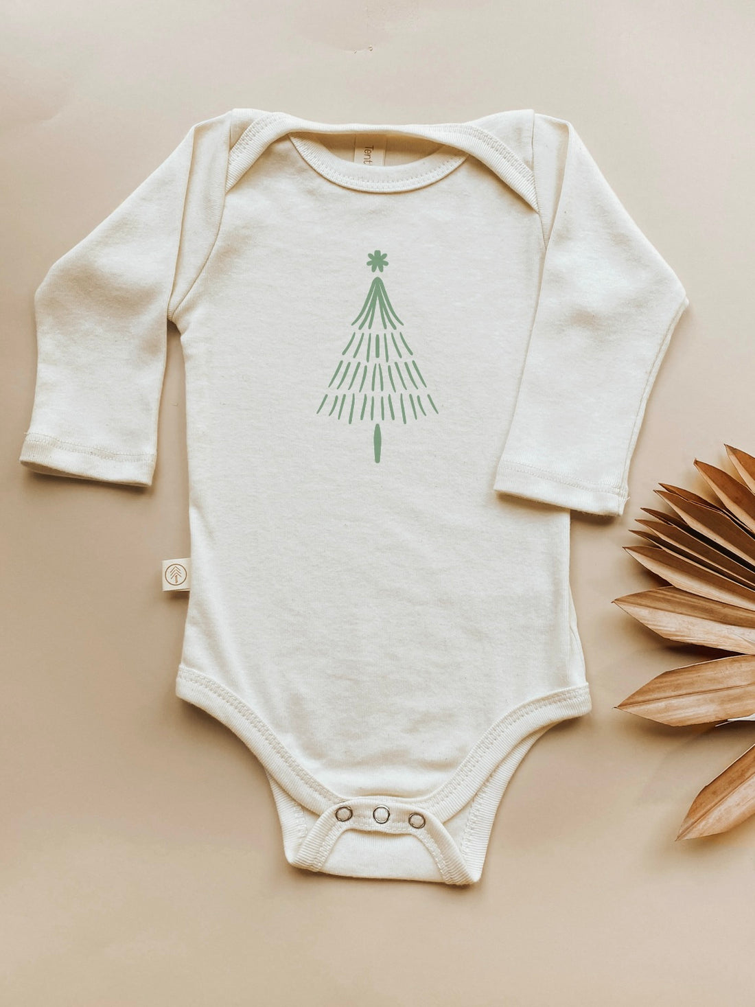 Baby Holiday Tree Graphic Long Sleeve Organic Bodysuit