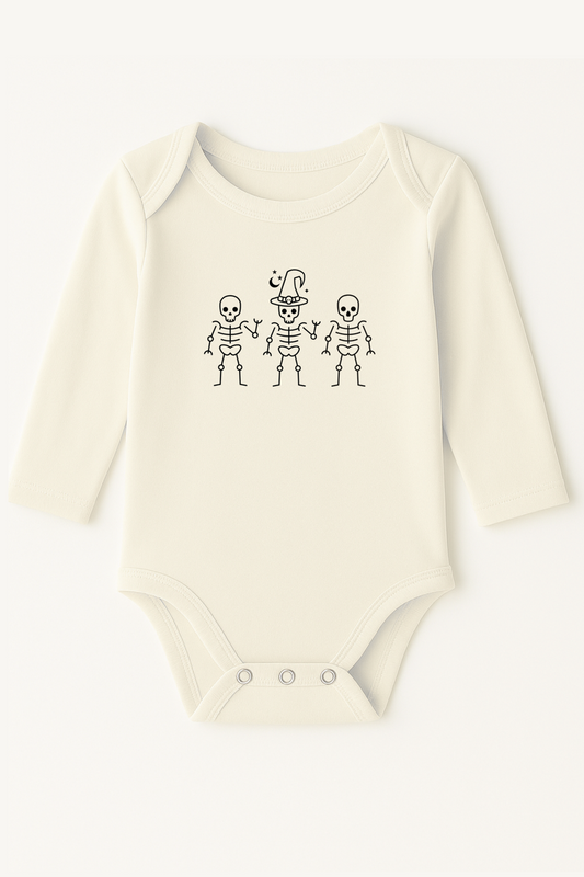 Skeletons Organic Cotton Baby Bodysuit Long Sleeve