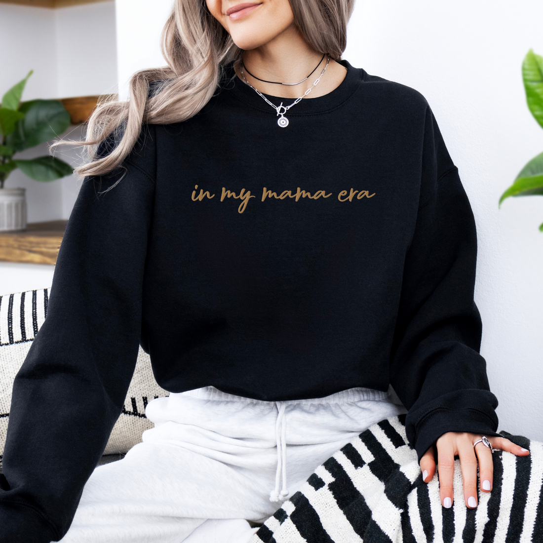 In my mama era Embroidered | Adult Sweatshirt