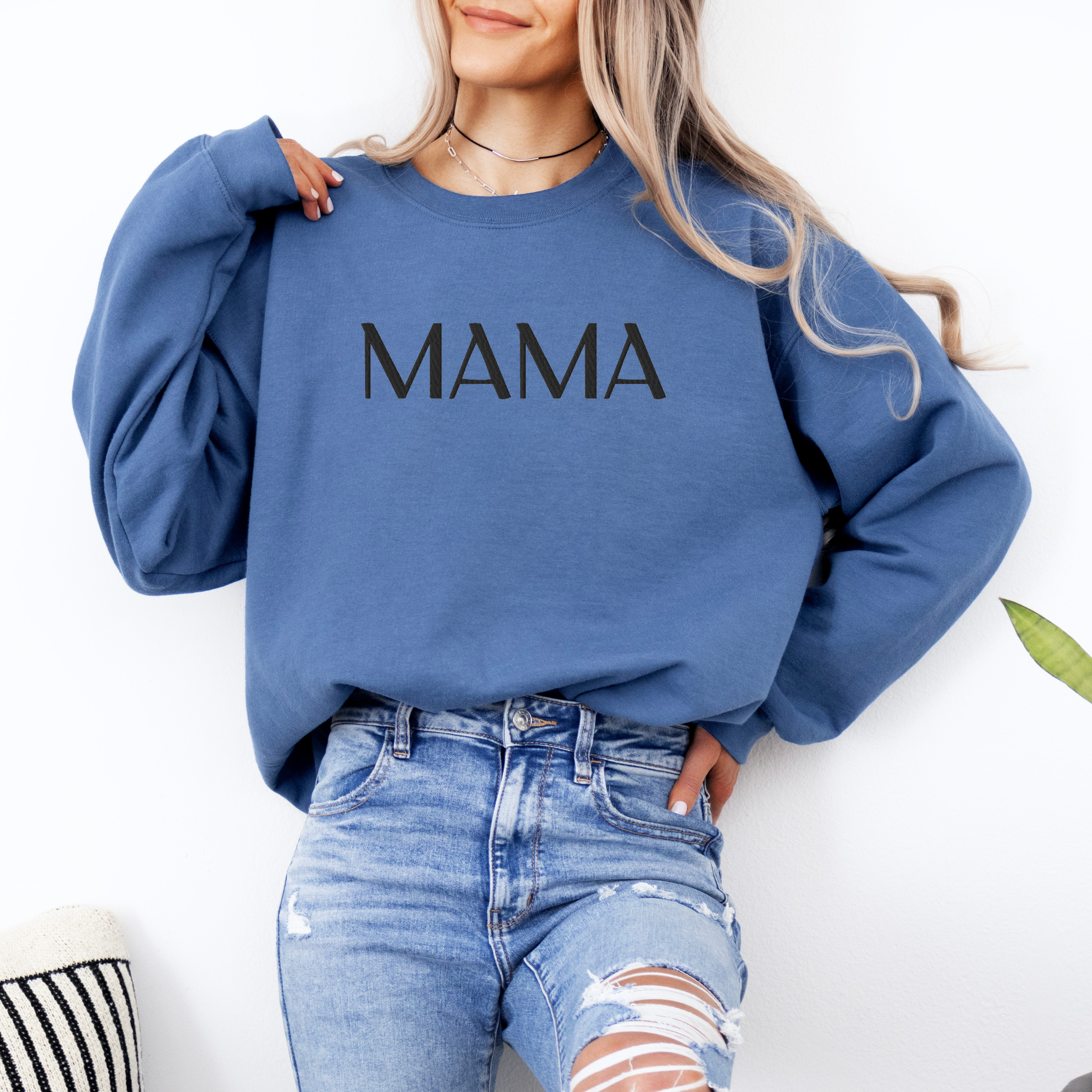 MAMA Embroidered | Black Thread | Adult Sweatshirt