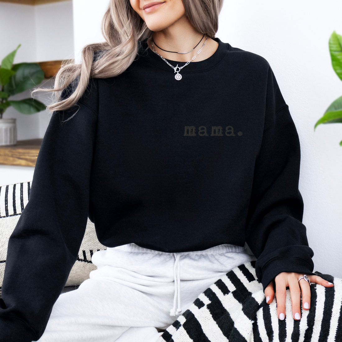 Mama. Embroidered |  Premium Adult Sweatshirt