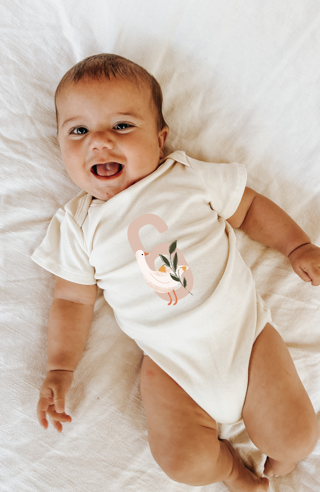 Goose Monthly Milestone Organic Baby Bodysuit