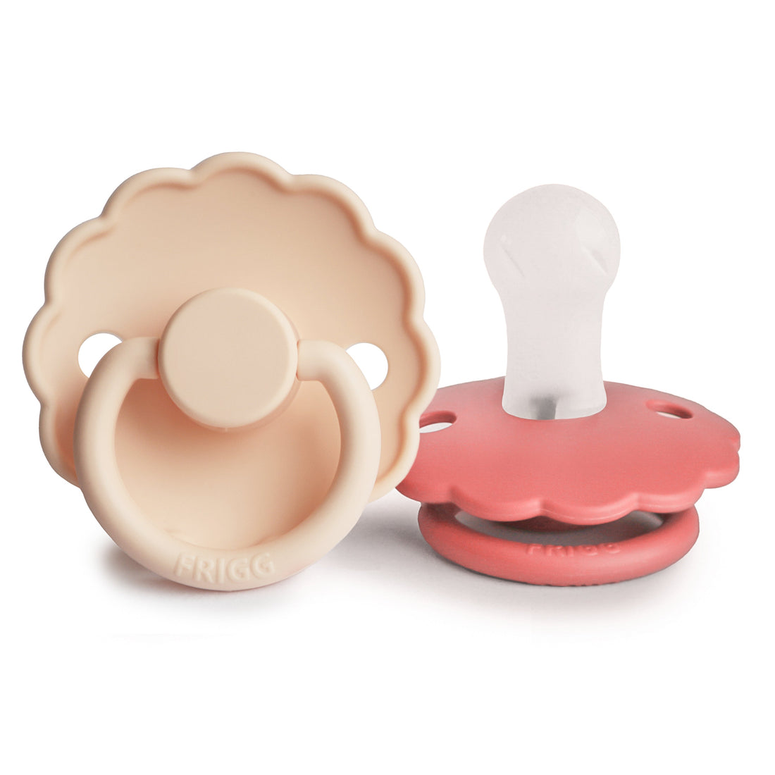 FRIGG Daisy Silicone Pacifier 2 - Pack - Tenth &amp; Pine - FRIGG PACIFIERS - 0 - 6 months - Pink Cream/Poppy