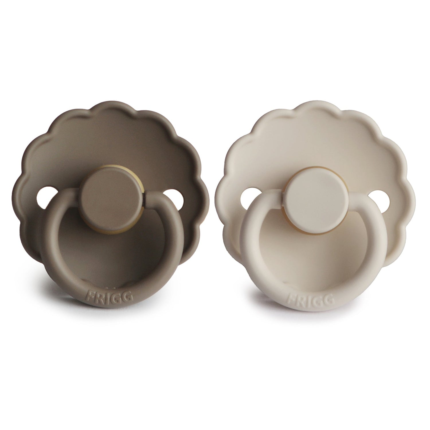 FRIGG Daisy Natural Rubber Pacifier 2 - Pack - Tenth &amp; Pine - FRIGG PACIFIERS - 6 - 18 months - Pink Cream/Poppy