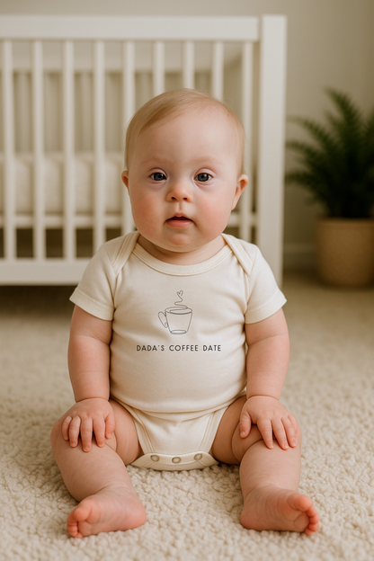 Dada's Coffee Date Organic Baby Bodysuit  Short Sleeve