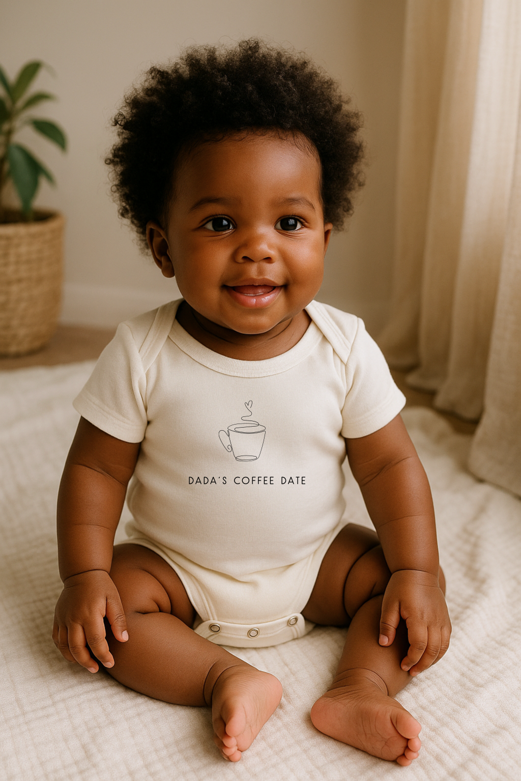Dada's Coffee Date Organic Baby Bodysuit  Short Sleeve