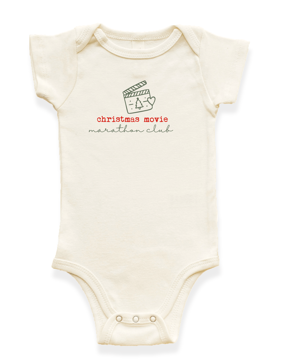 Christmas Movie Marathon Club Organic Baby Bodysuit