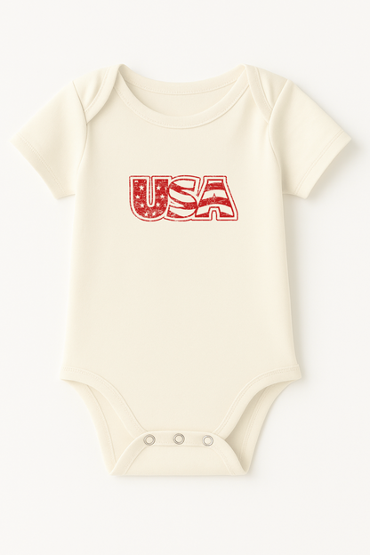 USA Organic Cotton Baby Bodysuit Short Sleeve