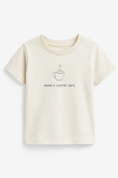 Mama's Coffee Date Organic Cotton Kids Graphic Tee Short Sleeve