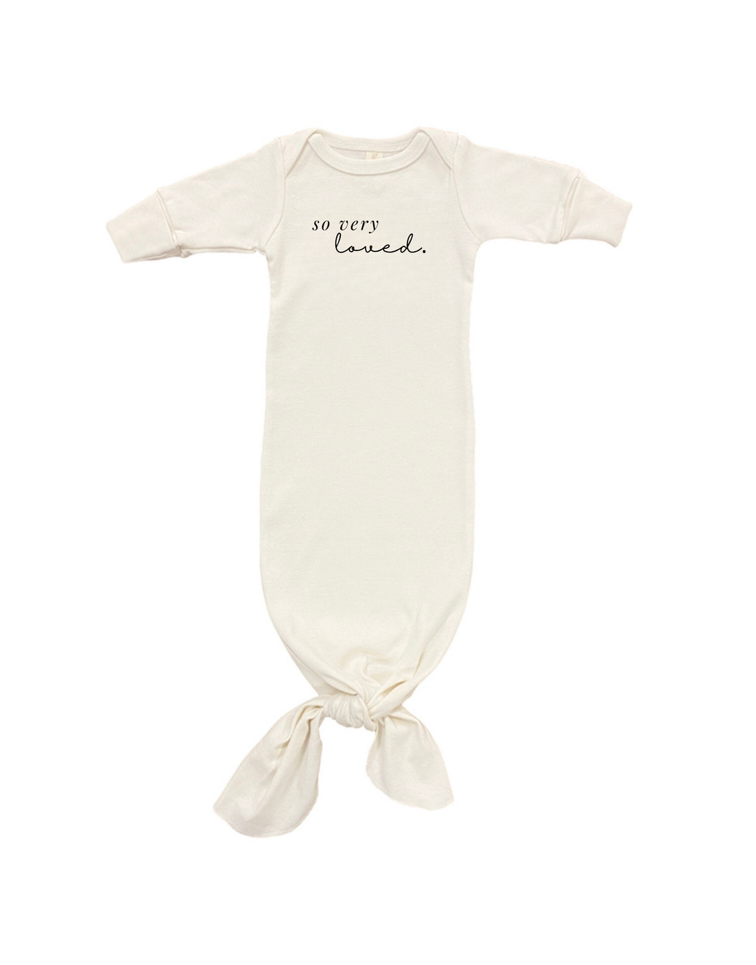 So Very Loved Organic Newborn Knotted Gown