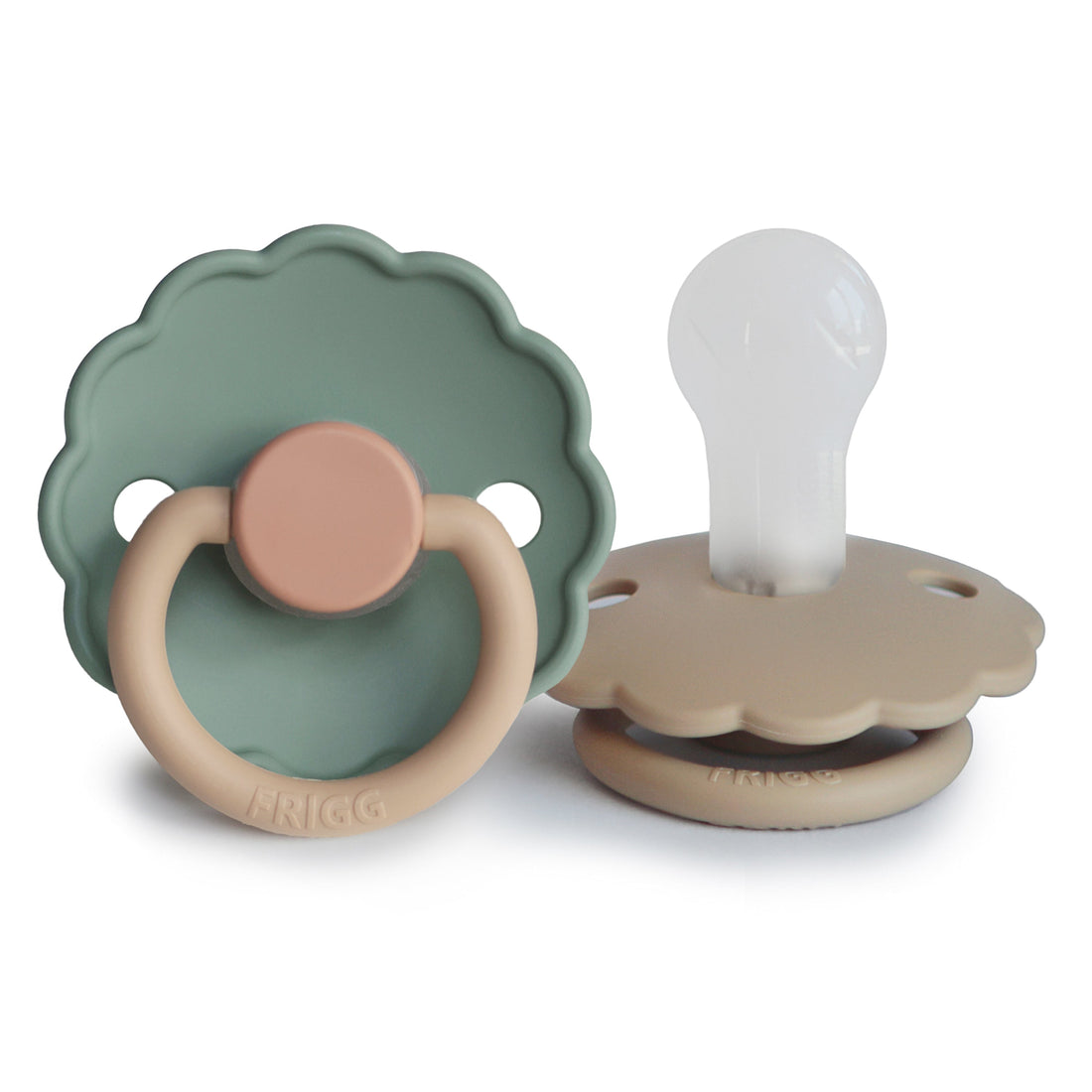 FRIGG Daisy Silicone Pacifier 2 - Pack - Tenth &amp; Pine - FRIGG PACIFIERS - 0 - 6 months - Willow/Croissant