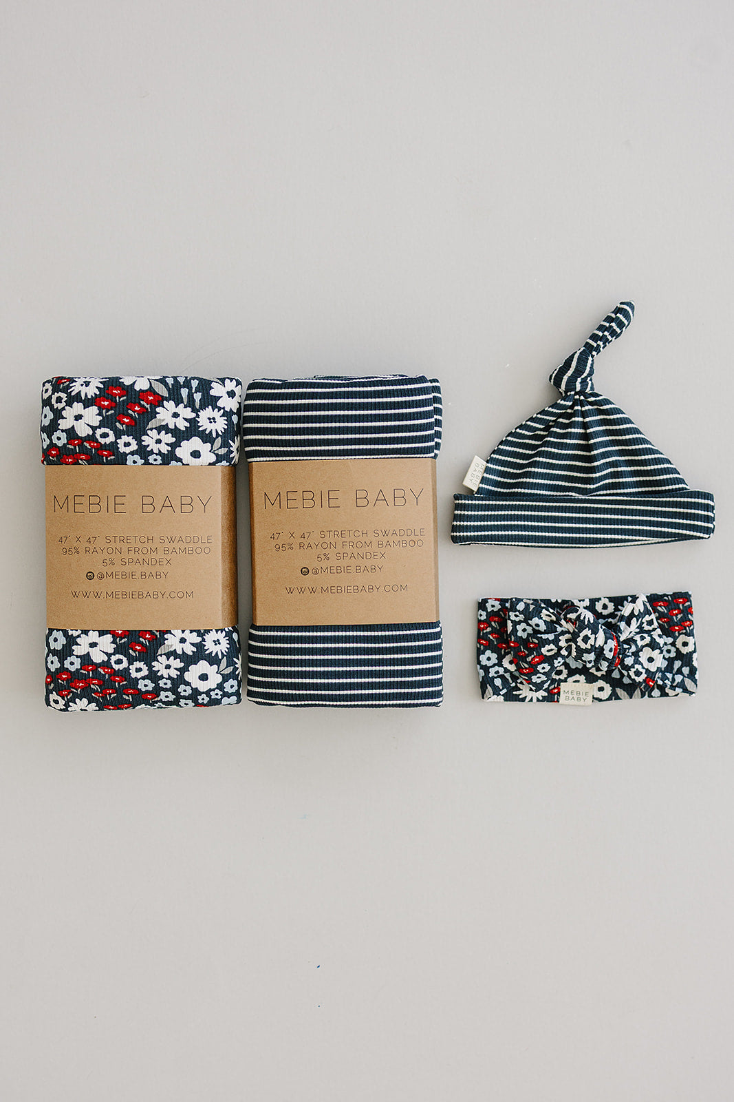 Americana Floral Ribbed Bamboo Head Wrap