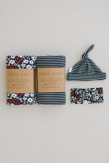 Americana Floral Ribbed Bamboo Head Wrap