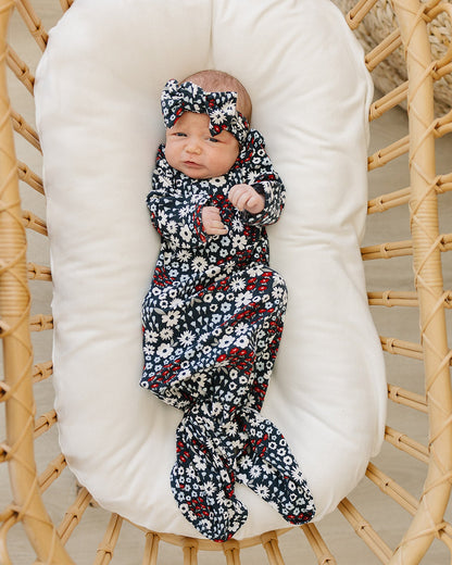 Americana Floral Ribbed Bamboo Head Wrap