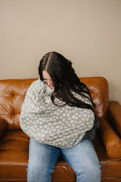 Light Green Daisy Bamboo Multi-Use Cover