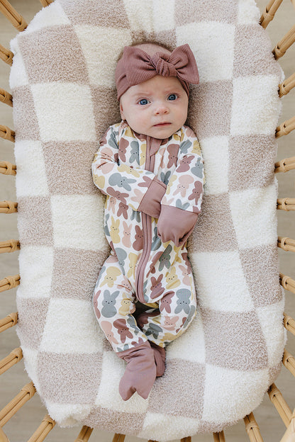 Dusty Rose Peep Bamboo Zipper