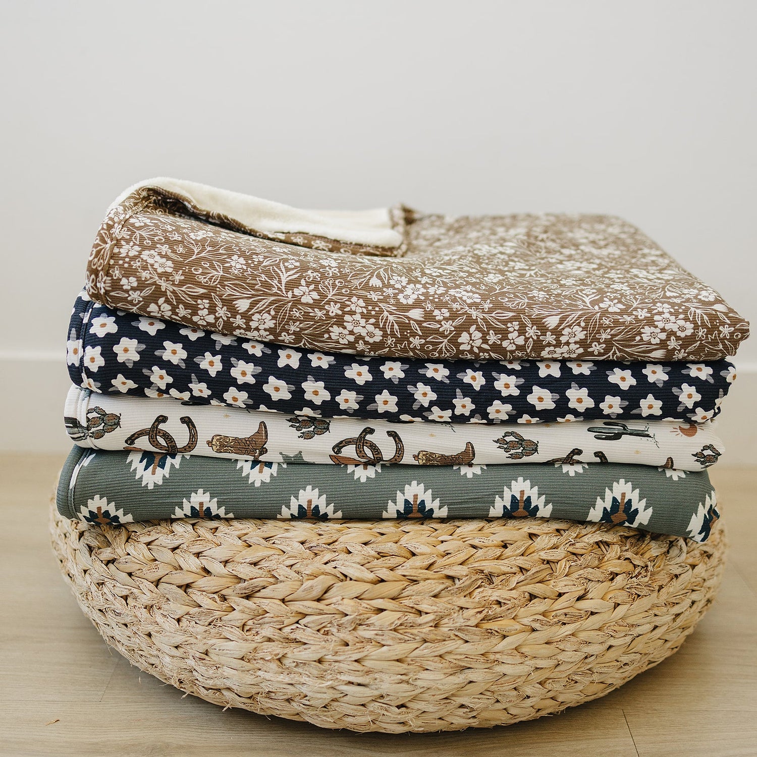 Brown Floral Bamboo Fleece Quilt