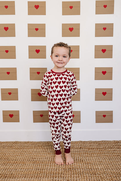 Hearts Ribbed Bamboo Cozy Set