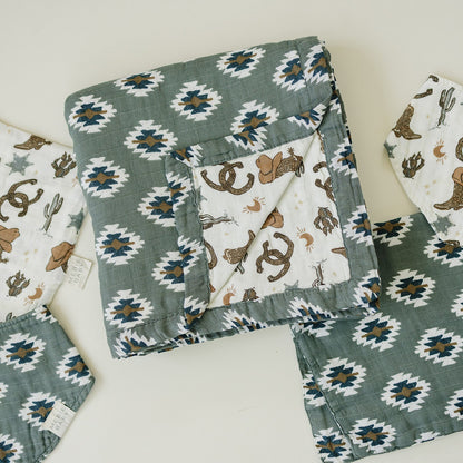 Southwest Aztec + Outlaw Cowboy Muslin Quilt