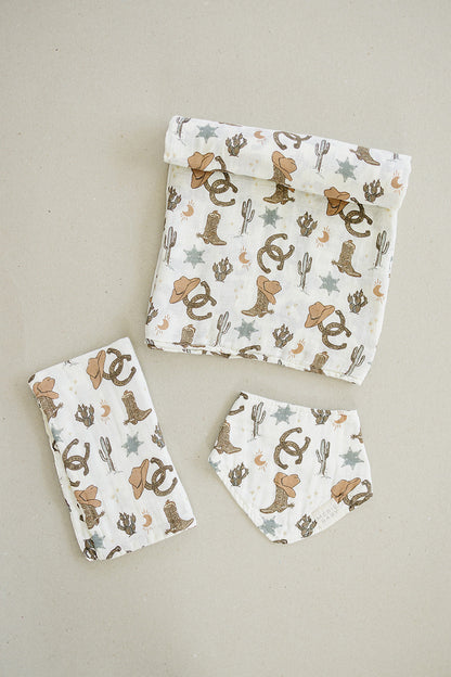 Outlaw Cowboy Muslin Swaddle Blanket