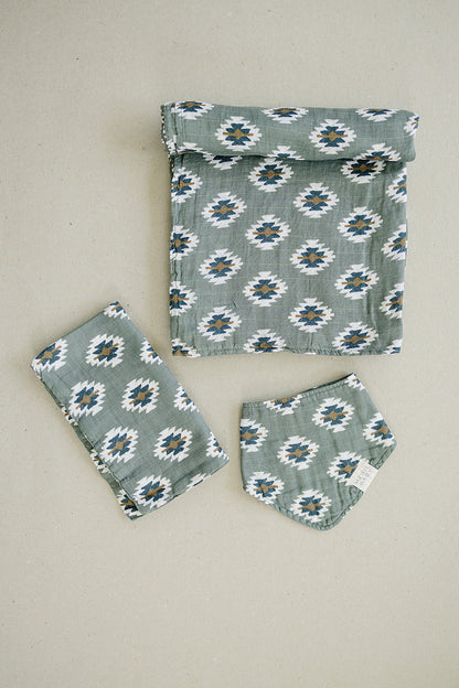 Southwest Aztec Muslin Swaddle Blanket