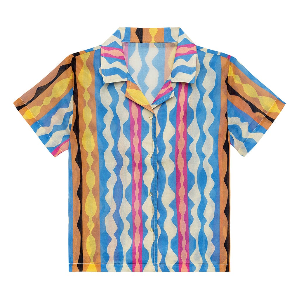 Abstract Mini Button Down Shirt - Tenth &amp; Pine - Mini Apparel - 0 - 6 Months - Abstract - Montce