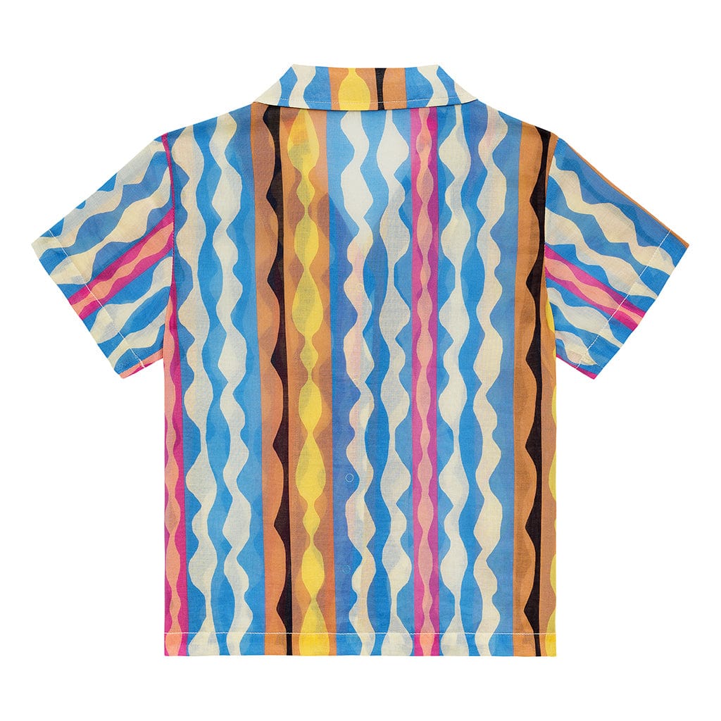 Abstract Mini Button Down Shirt - Tenth &amp; Pine - Mini Apparel - 0 - 6 Months - Abstract - Montce