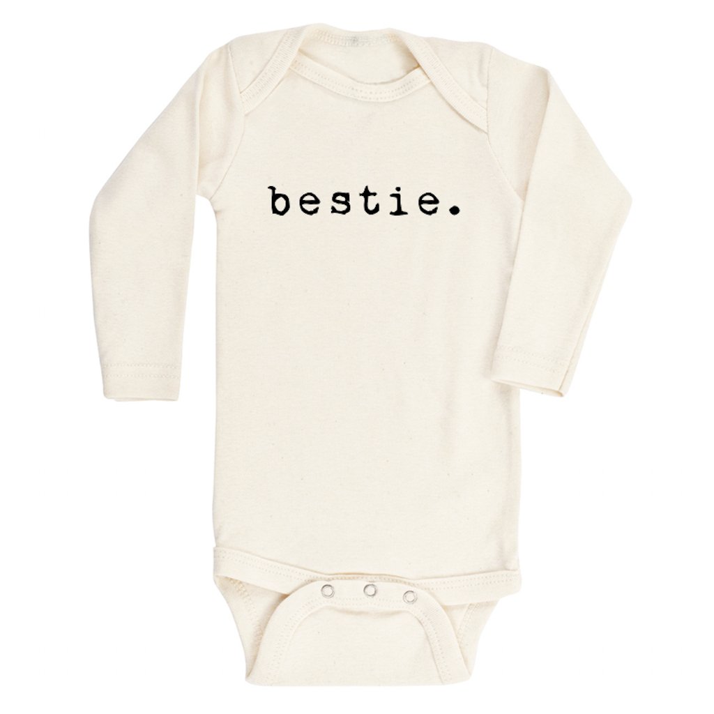 Baby Bestie Graphic Long Sleeve Organic Bodysuit - Tenth &amp; Pine - Long Sleeve Onesie - 0 - 3M