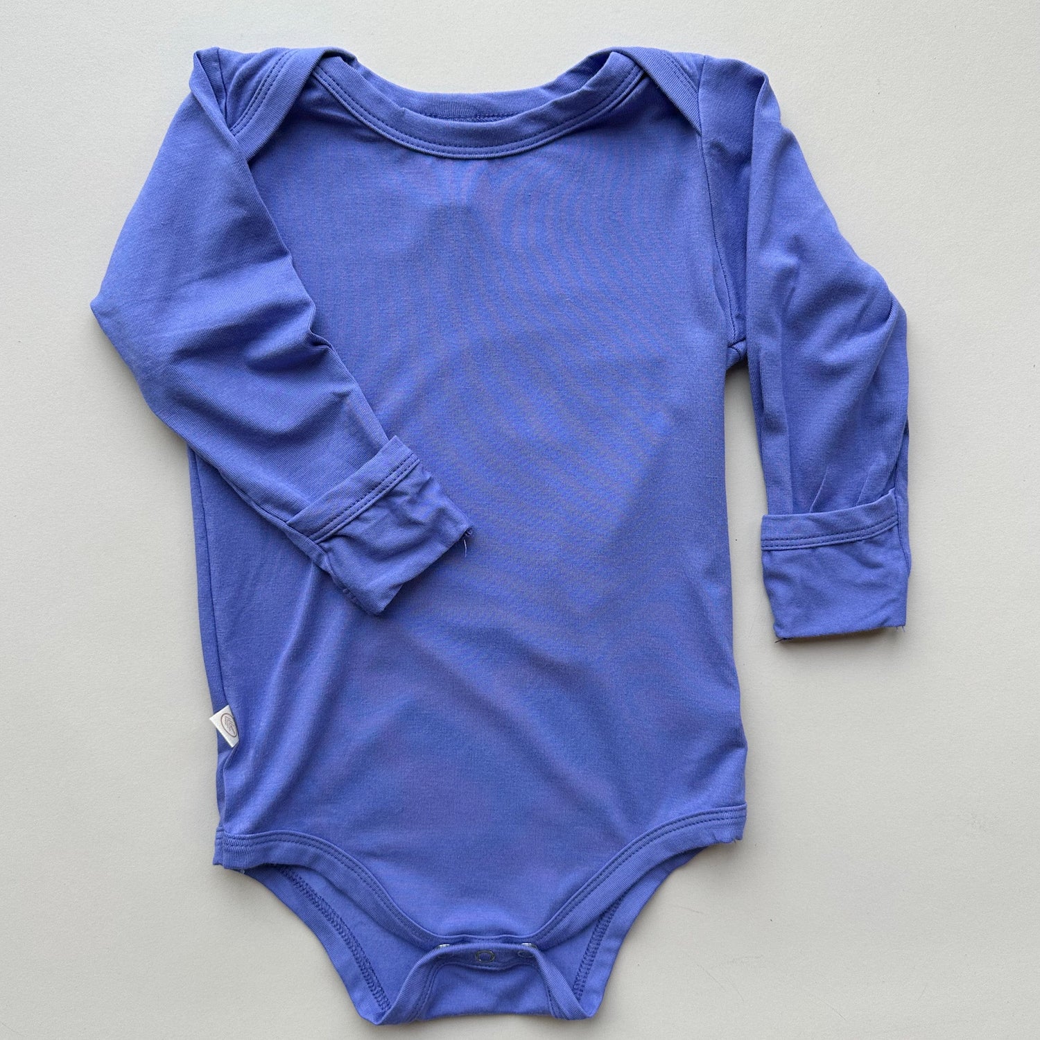 Baby Bodysuit with Mittens | Luxury Bamboo | Dark Periwinkle - Tenth &amp; Pine - Bamboo Long Sleeve Tee - Bodysuit - 0 - 3M