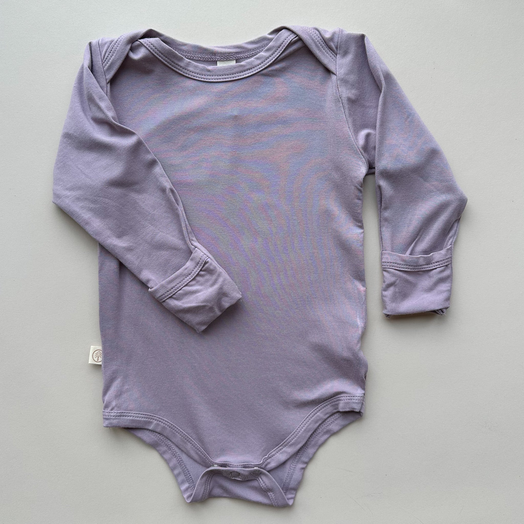 Baby Bodysuit with Mittens | Luxury Bamboo | Dusty Purple - Tenth &amp; Pine - Bamboo Long Sleeve Tee - Bodysuit - 0 - 3M