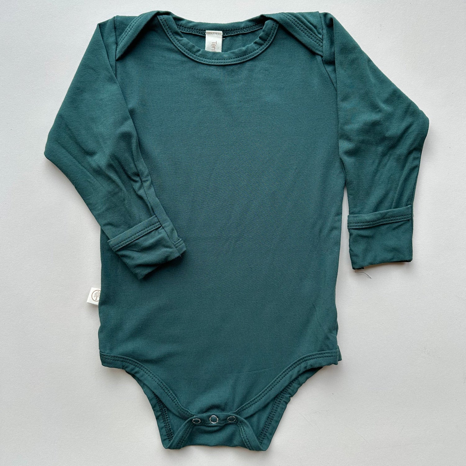 Baby Bodysuit with Mittens | Luxury Bamboo | Pine - Tenth &amp; Pine - Bamboo Long Sleeve Tee - Bodysuit - 0 - 3M