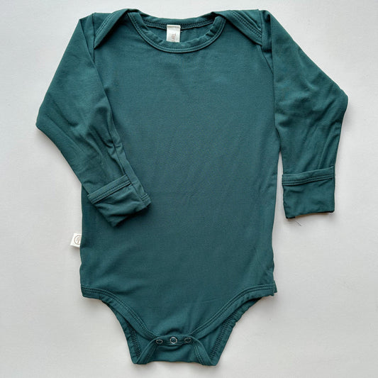 Baby Bodysuit with Mittens | Luxury Bamboo | Pine - Tenth & Pine - Bamboo Long Sleeve Tee - Bodysuit - 0 - 3M