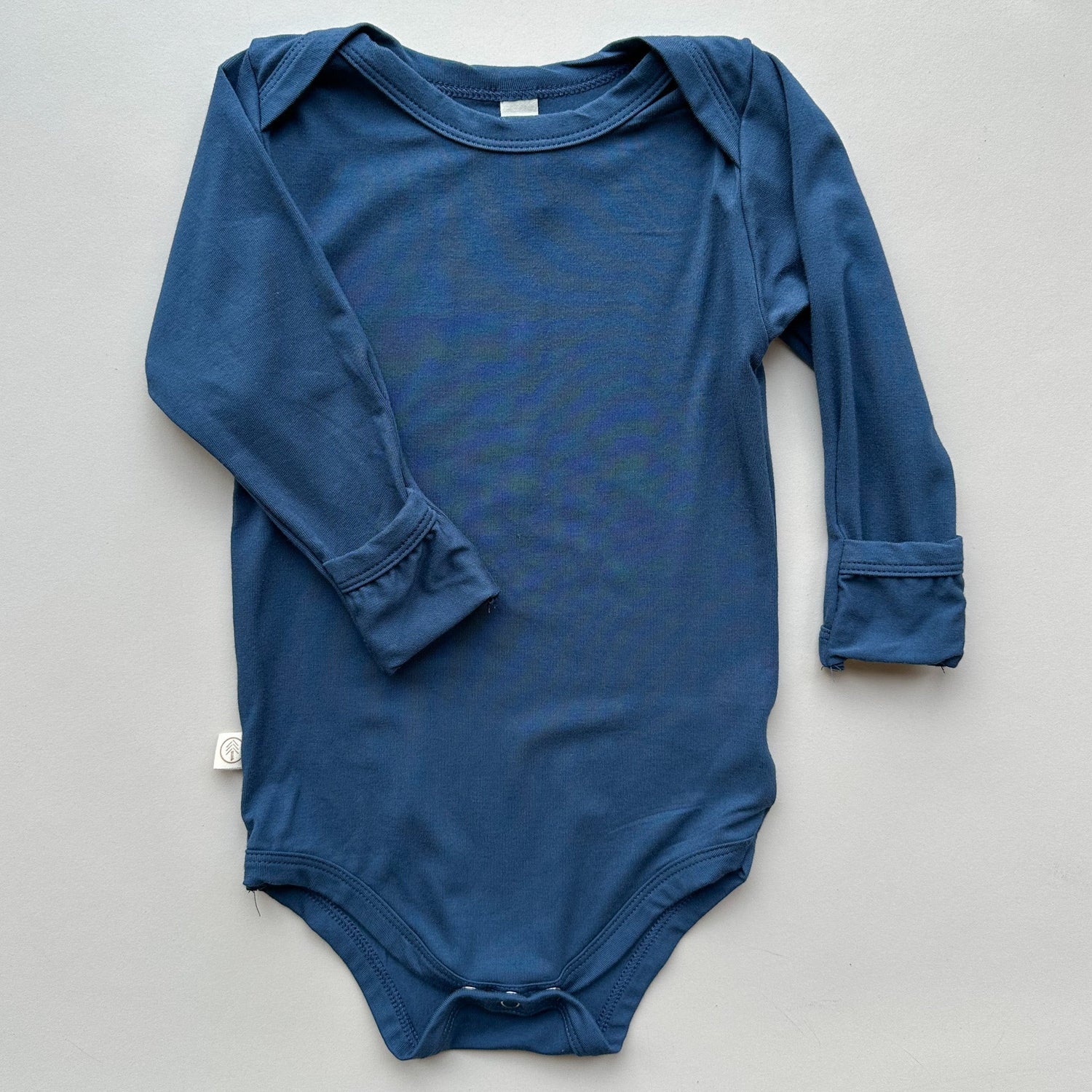 Baby Bodysuit with Mittens | Luxury Bamboo | Slate - Tenth &amp; Pine - Bamboo Long Sleeve Tee - Bodysuit - 0 - 3M