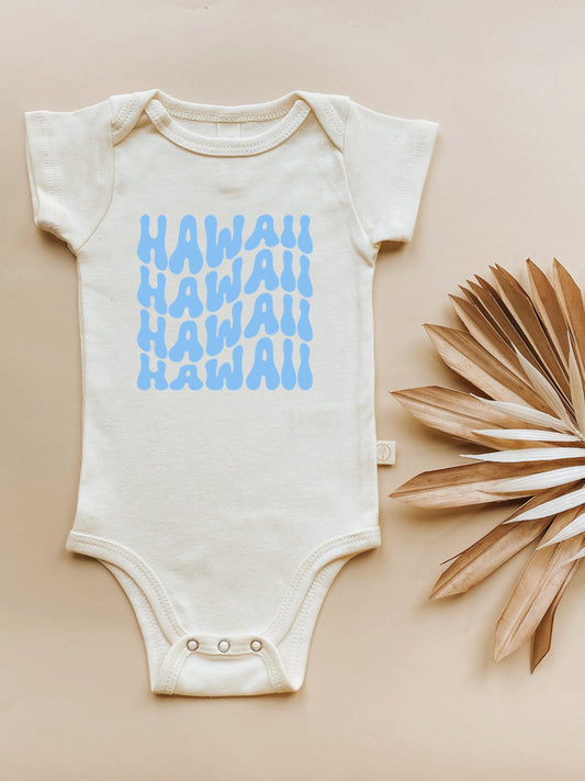 Baby Hawaii Graphic Organic Bodysuit - Tenth & Pine - Short Sleeve Bodysuit - 0 - 3M