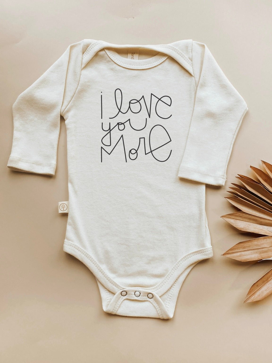 Baby I Love You More Long - Sleeve Organic Cotton Bodysuit - Tenth &amp; Pine - Long Sleeve Onesie