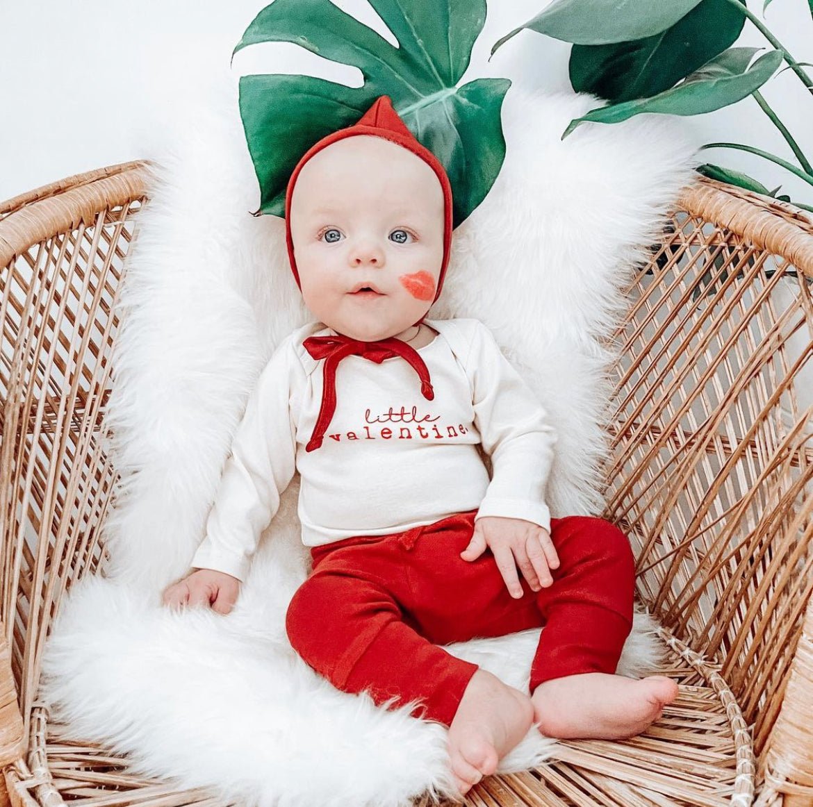 Baby Little Valentine Long - Sleeve Organic Cotton Bodysuit - Tenth &amp; Pine - Long Sleeve Onesie