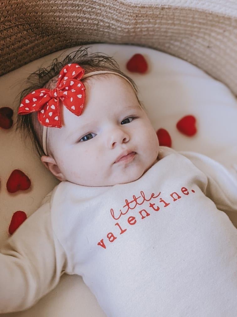 Baby Little Valentine Long - Sleeve Organic Cotton Bodysuit - Tenth &amp; Pine - Long Sleeve Onesie