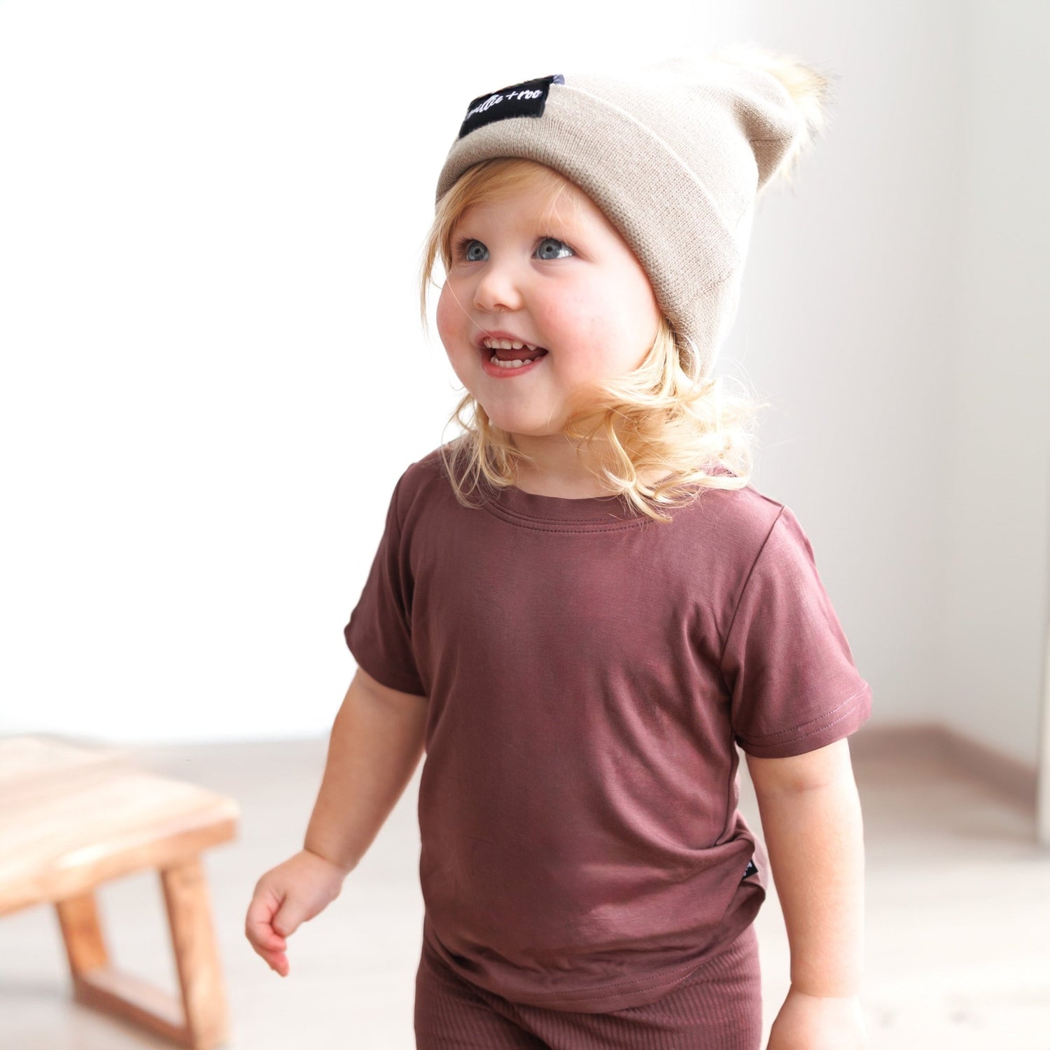 BAMBOO BASIC TEE - Black Cherry - Tenth &amp; Pine - basic tee - 0/6m