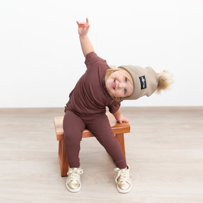 BAMBOO BASIC TEE - Black Cherry - Tenth &amp; Pine - basic tee - 0/6m