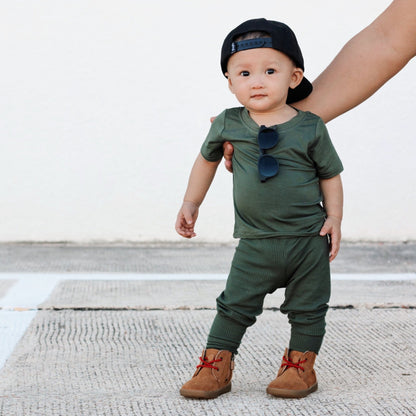 BAMBOO BASIC TEE - Moss - Tenth &amp; Pine - basic tee - 0/6m