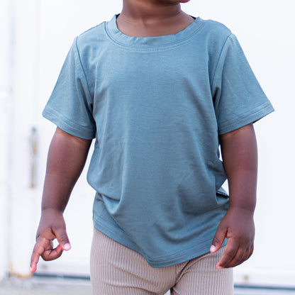 BAMBOO BASIC TEE - Slate - Tenth &amp; Pine - basic tee - 0/6m