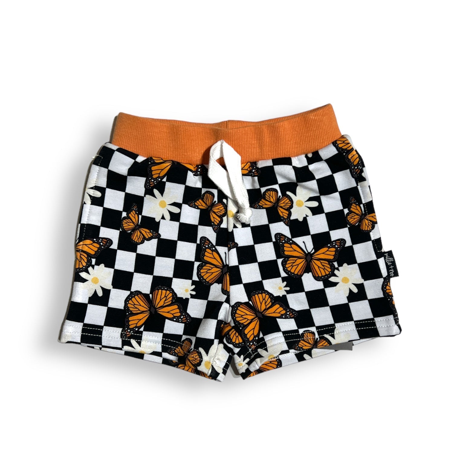 BAMBOO JOGGER SHORTS - Butterflies - Tenth & Pine - jogger shorts - 0/6M