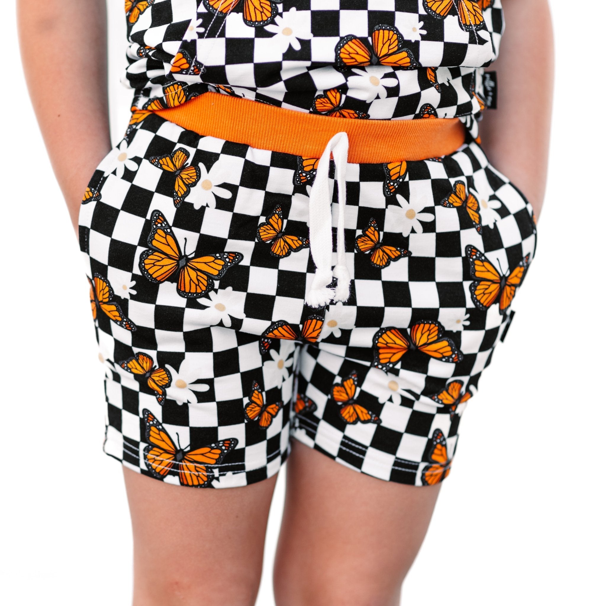 BAMBOO JOGGER SHORTS - Butterflies - Tenth &amp; Pine - jogger shorts - 0/6M